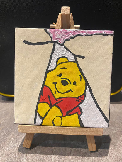 Hand-Painted Winnie the Pooh Canvas with Stand