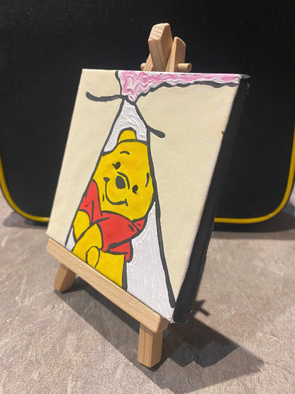 Hand-Painted Winnie the Pooh Canvas with Stand